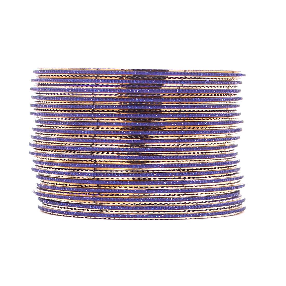 Shining Glitter Bangles with golden borders by T4 Jewels Royal Blue T4 Jewels