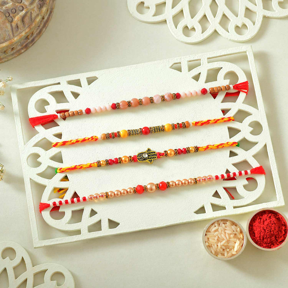 T4 Jewels Premium Rakhi Set With 16Pcs Ferrero Rocher,Almonds & Kaju Katli 😋 - SR25