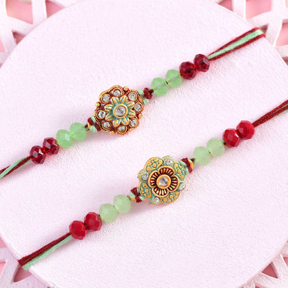 T4 Jewels 2Pcs Traditional Rakhi Set With Roli & Chawal😋 - SR26
