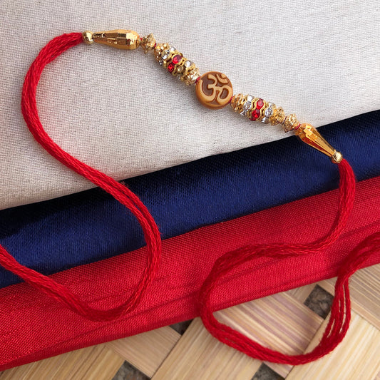 T4 Jewels Om Symbol Designer Rakhi 🏵️For Brothers 🤝– SR46 Rakhi T4 Jewels