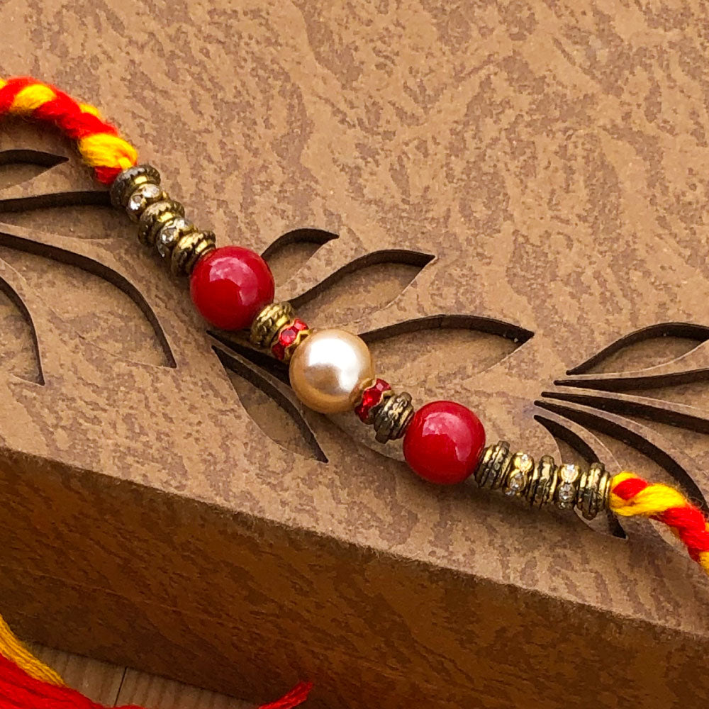 T4 Jewels Festive Red & Gold Rakhi 🏵️For Brothers 😍– SR48 Rakhi T4 Jewels