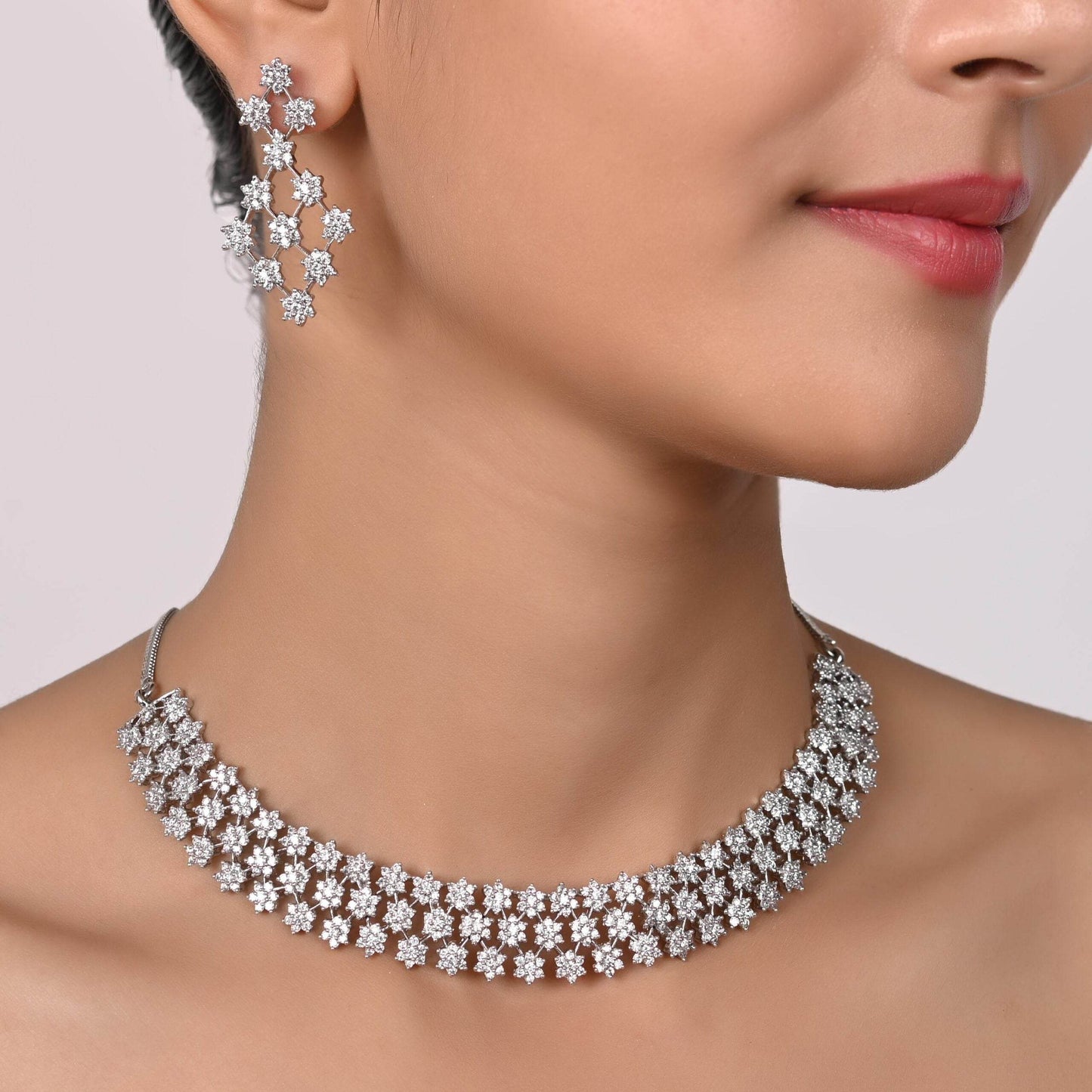 Luxurious CZ Necklace Set for a Glamorous Touch T4 Jewels