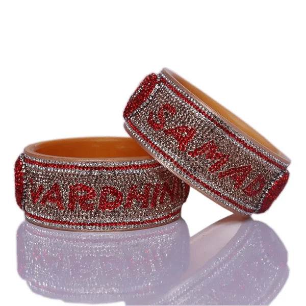 Beautiful Personalised Name Bangle Pair (Pack of 2) 2.8 T4 Jewels