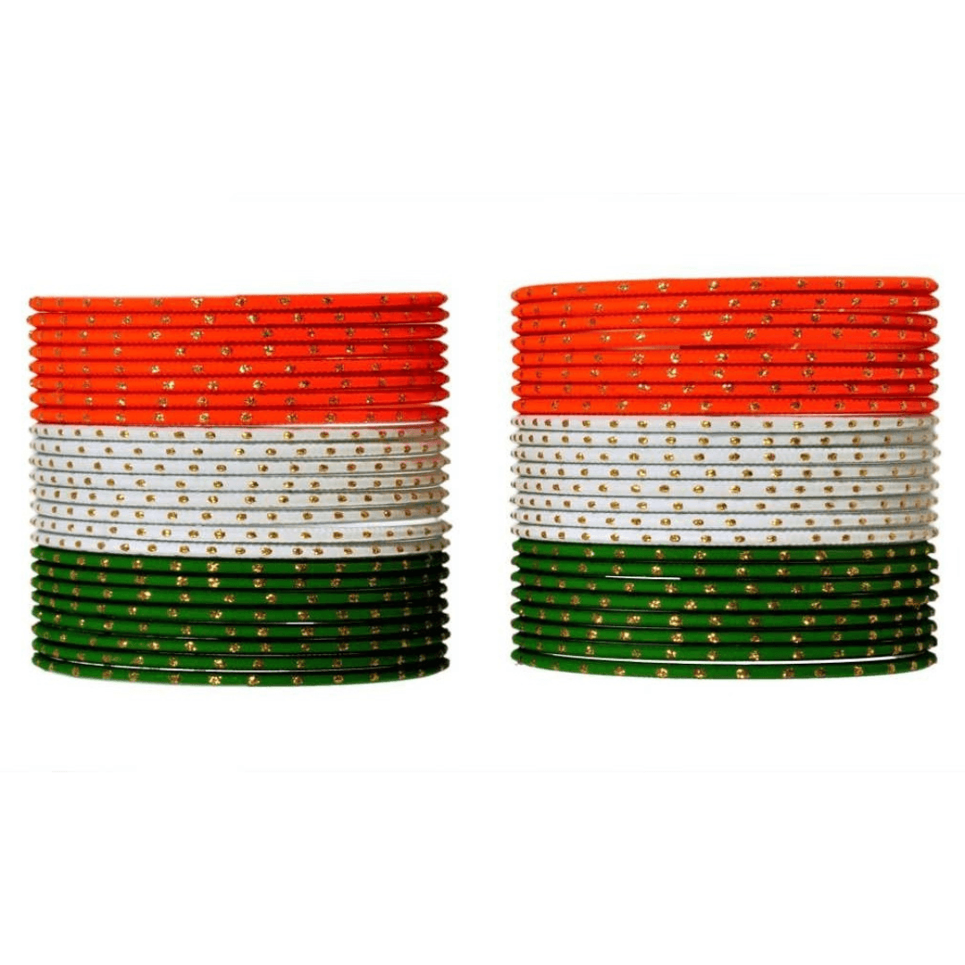 T4 Jewels Dotted Tricolor Bangle Set (Pack Of 48) T4 Jewels