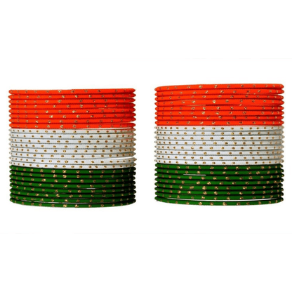 T4 Jewels Dotted Tricolor Bangle Set (Pack Of 48) T4 Jewels
