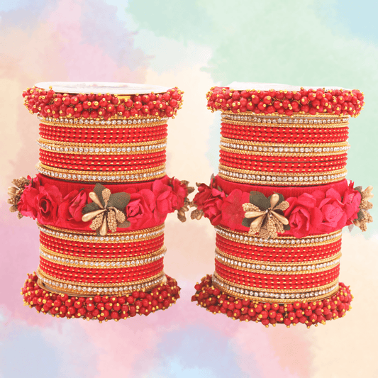 Set of 2 Floral Bridal Bangle sets By T4 Jewels T4 Jewels