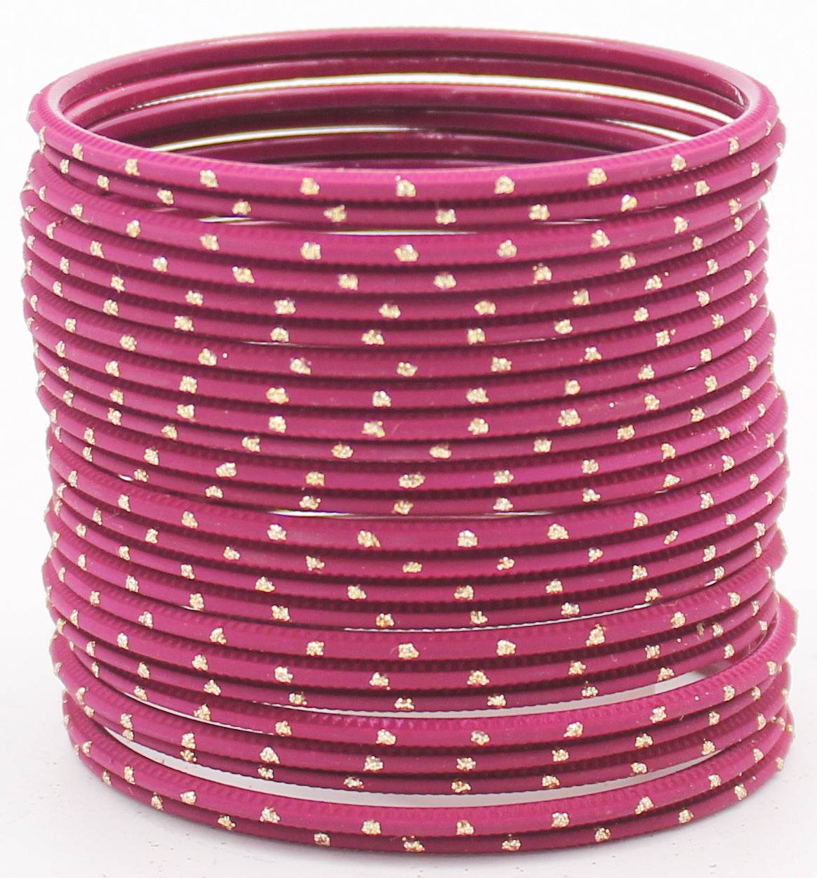 Set of 24 Plain Matte Textured Metal Bangles By T4 Jewels Wine T4 Jewels
