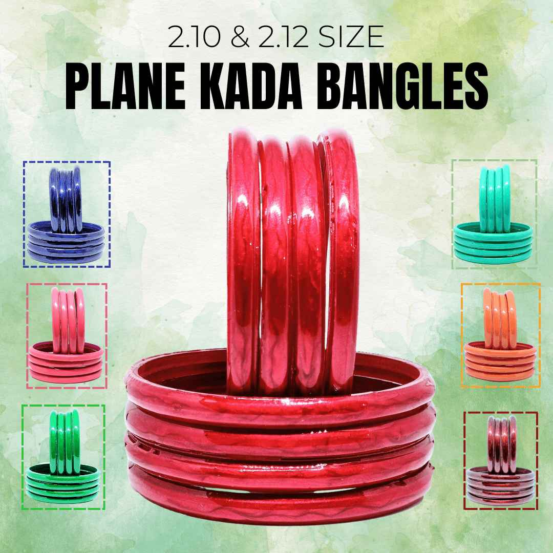 T4 Jewels (Large Size) Many Colors Glass Kada Bangles (Pack Of 8)-RSHN