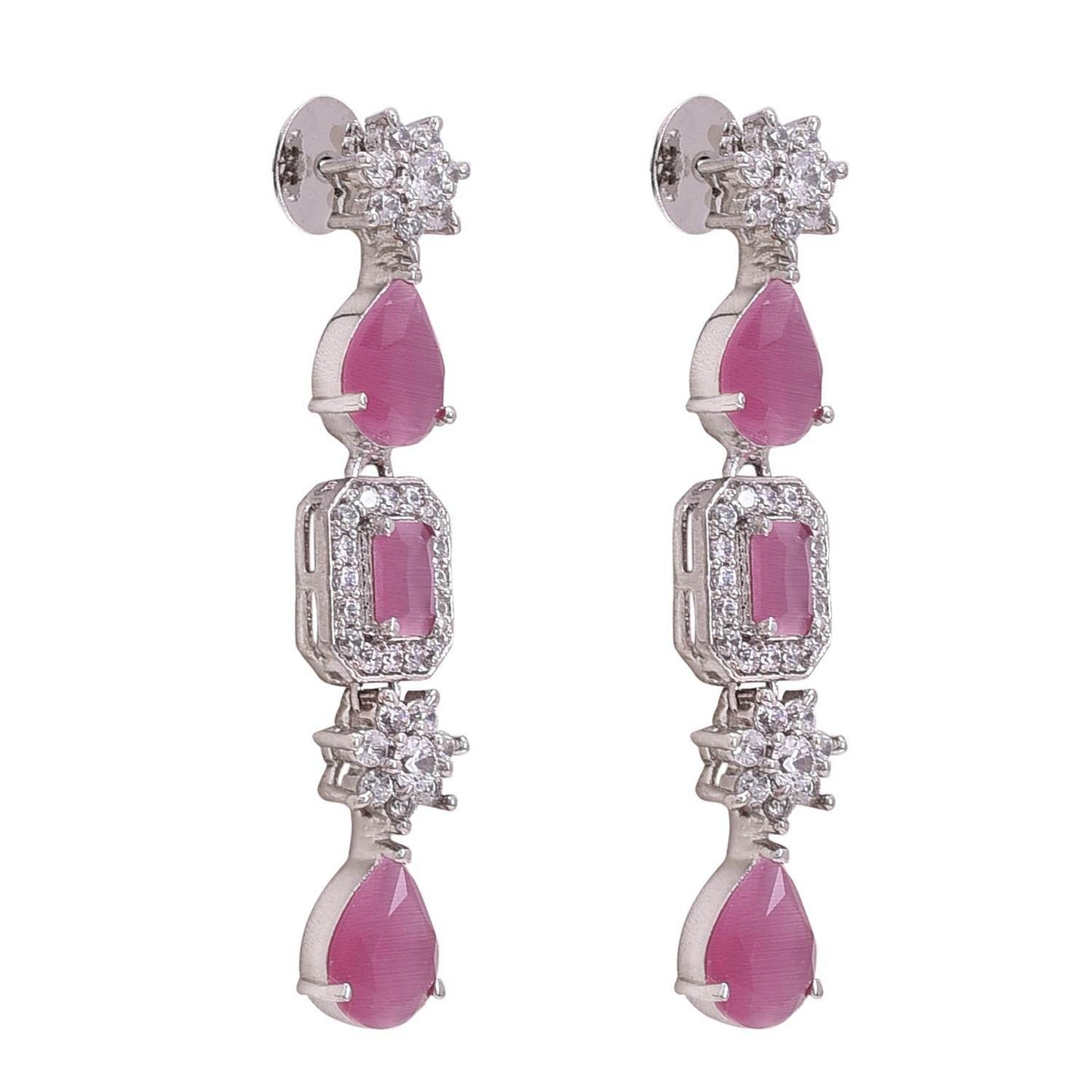 Radiant Handcrafted CZ Necklace Set - A Refined and Graceful Jewelry Piece T4 Jewels