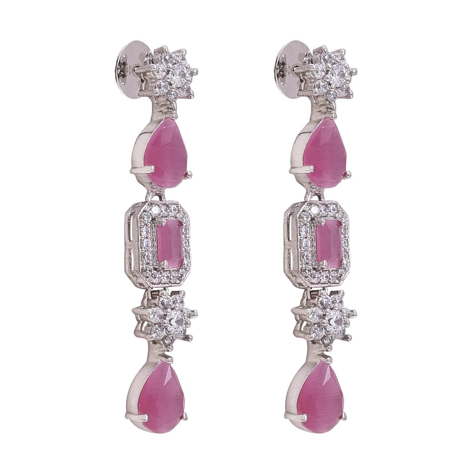 Radiant Handcrafted CZ Necklace Set - A Refined and Graceful Jewelry Piece T4 Jewels