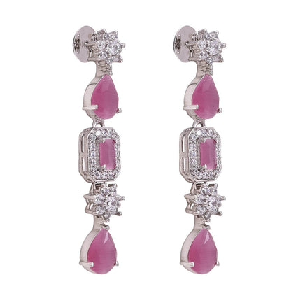 Radiant Handcrafted CZ Necklace Set - A Refined and Graceful Jewelry Piece T4 Jewels