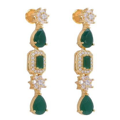 Graceful Handcrafted CZ Necklace Set - A Delicate and Dazzling Jewelry Piece T4 Jewels