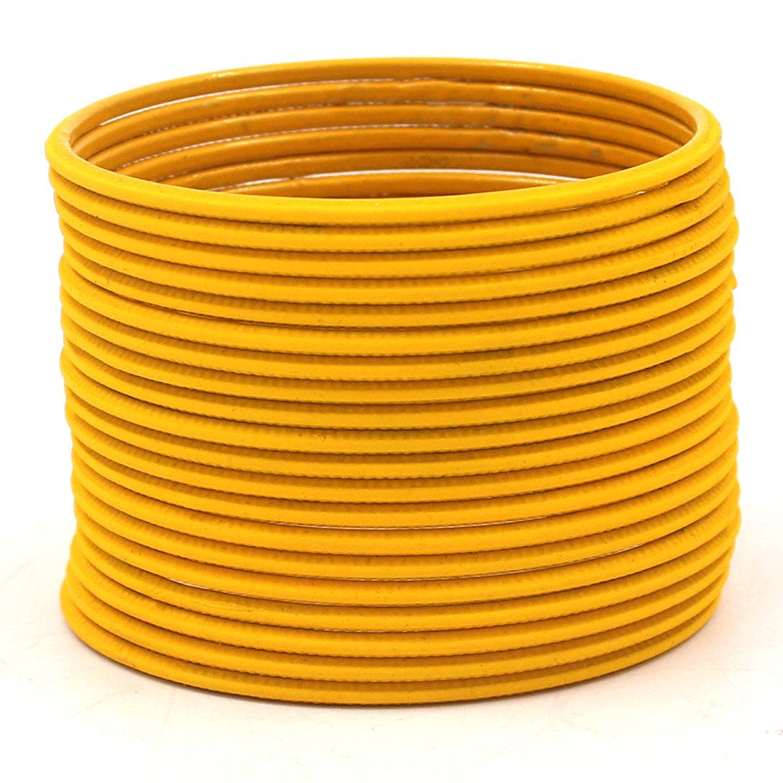 Set of 24 Matte Textured Bangles by T4 Jewels Yellow T4 Jewels