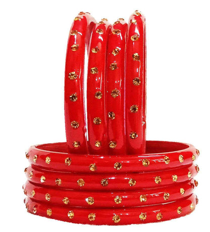 T4 Jewels (Large Size) Many Colors Glass Kada Bangles (Pack Of 8)-SHGN