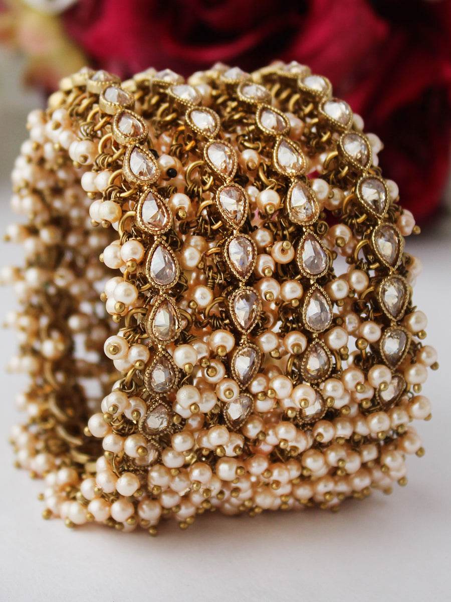 Kayra Bangle Set Golden Pearl T4 Jewels