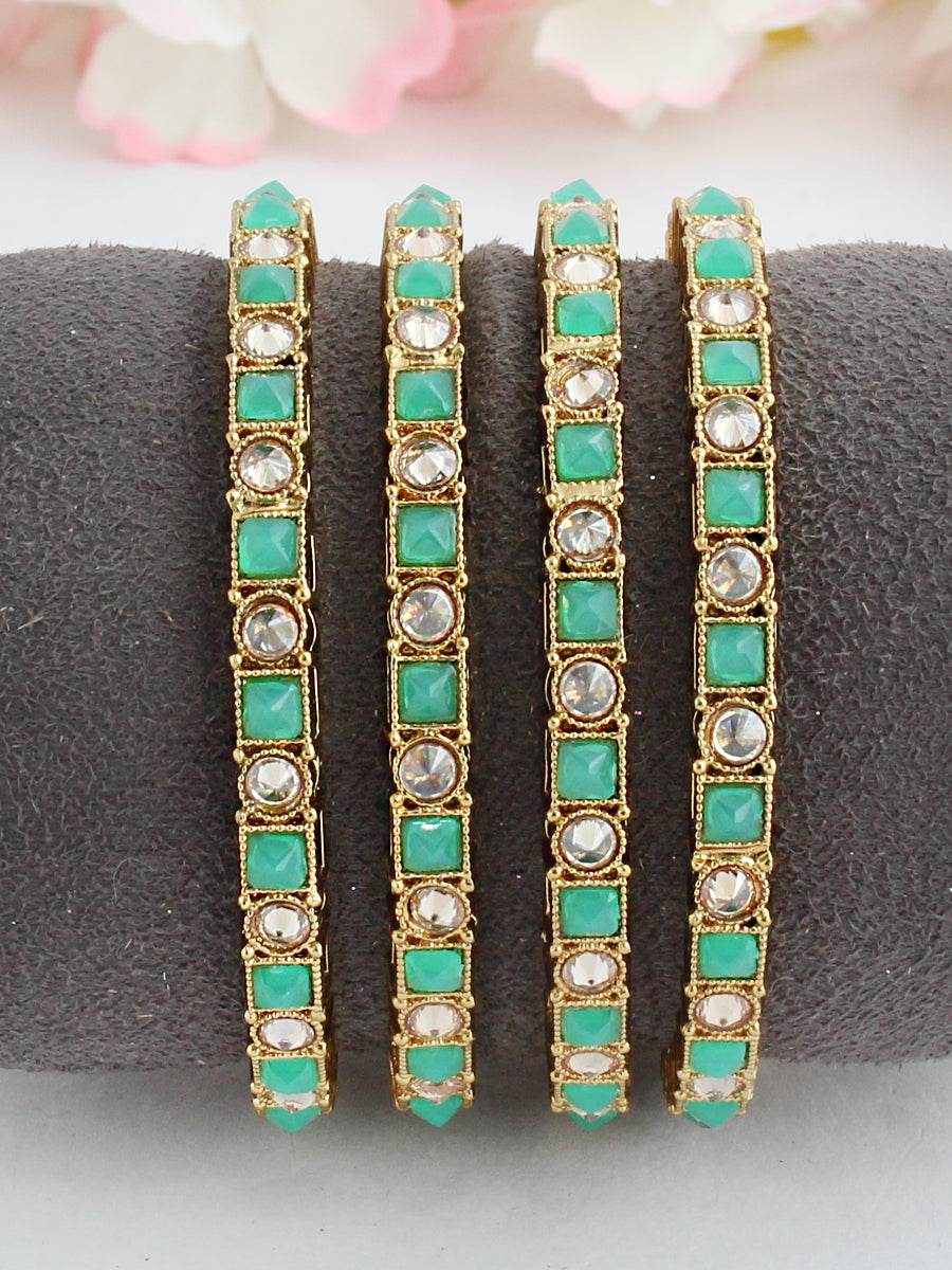 Mahira Bangle Set 2.4 Mint Green T4 Jewels