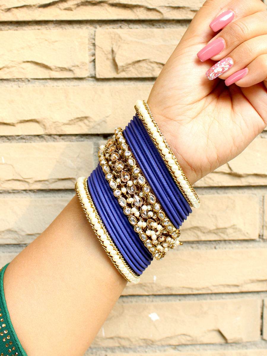 Amreen Bangle Set Blue 2.4 T4 Jewels