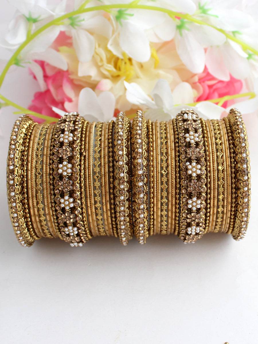 Mauli Bangle Set (Golden) Golden T4 Jewels