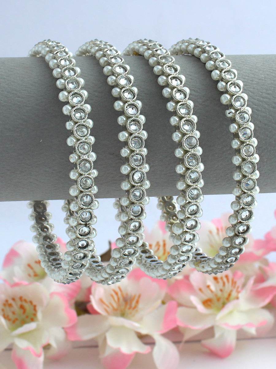 Aarzoo Bangle Set 2.4 Silver T4 Jewels