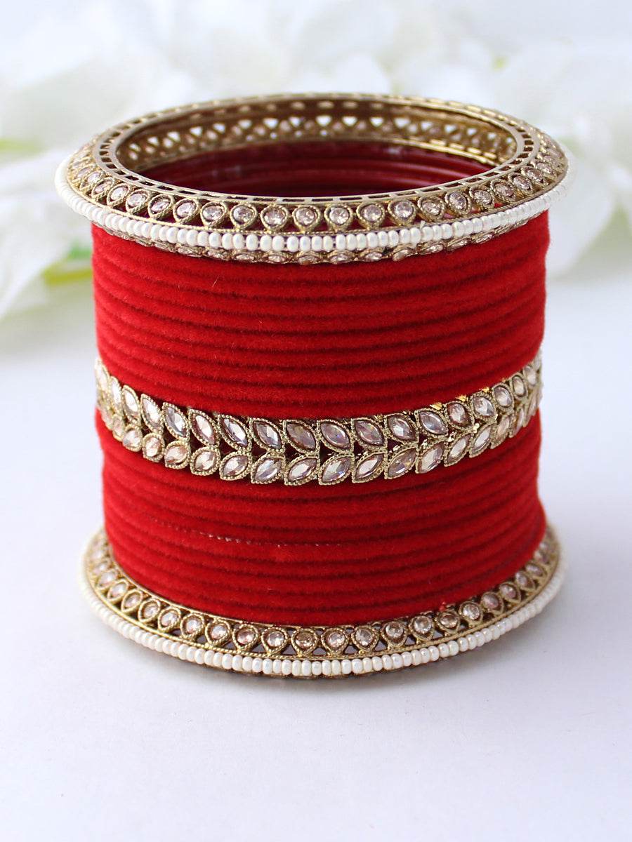 Reet Bangle Set Red T4 Jewels