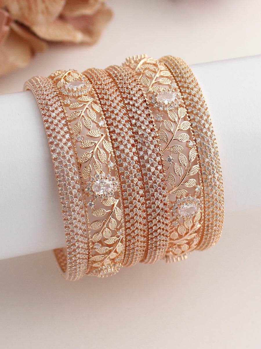 Shruti Bangle Set Rose Gold 2.1O T4 Jewels