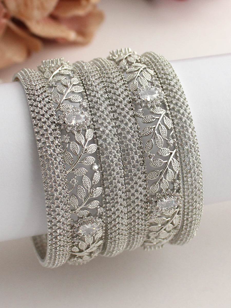 Shruti Bangle Set Silver T4 Jewels