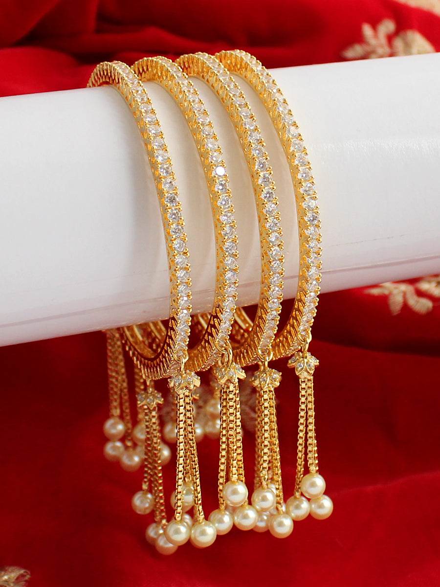 Avni Bangle Set White T4 Jewels
