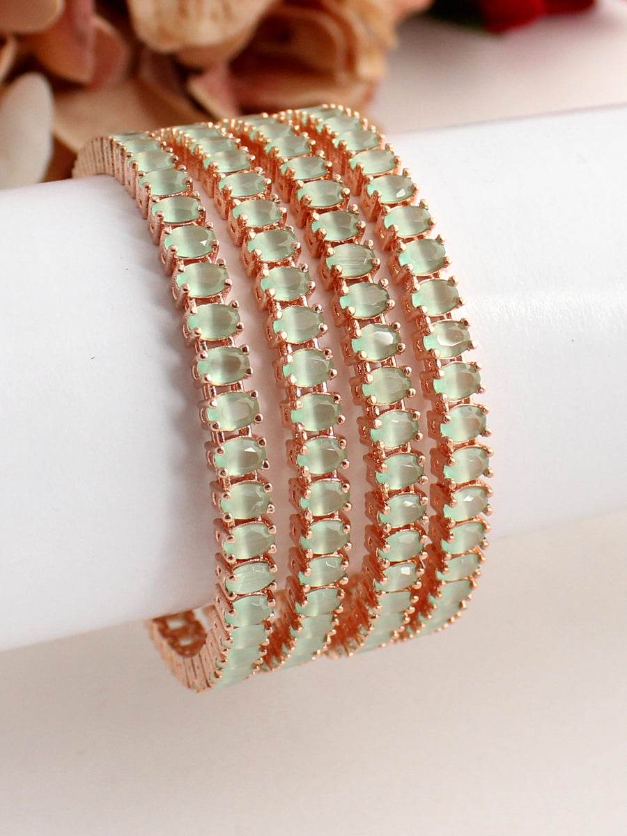 Lavanya Bangle Set Mint Green T4 Jewels