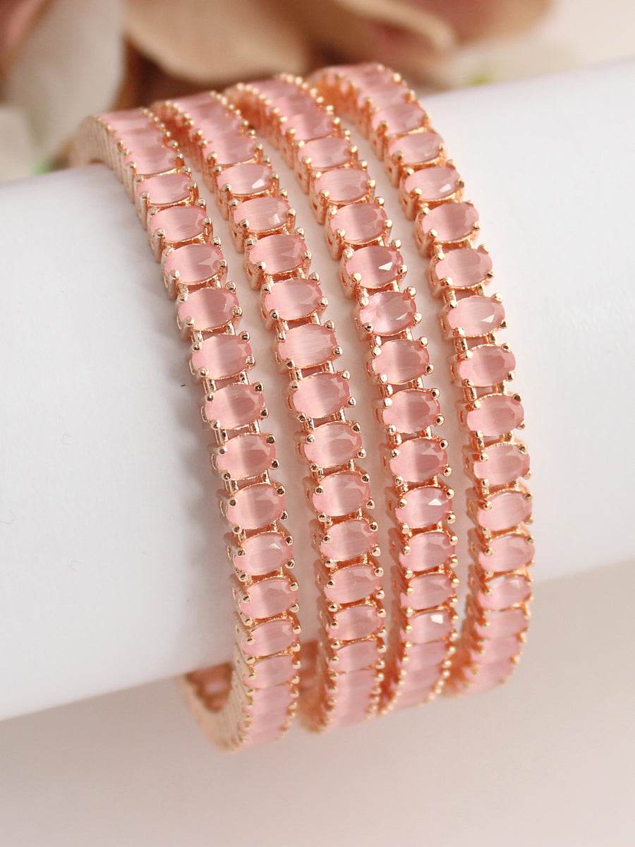 Lavanya Bangle Set Pastel Pink T4 Jewels