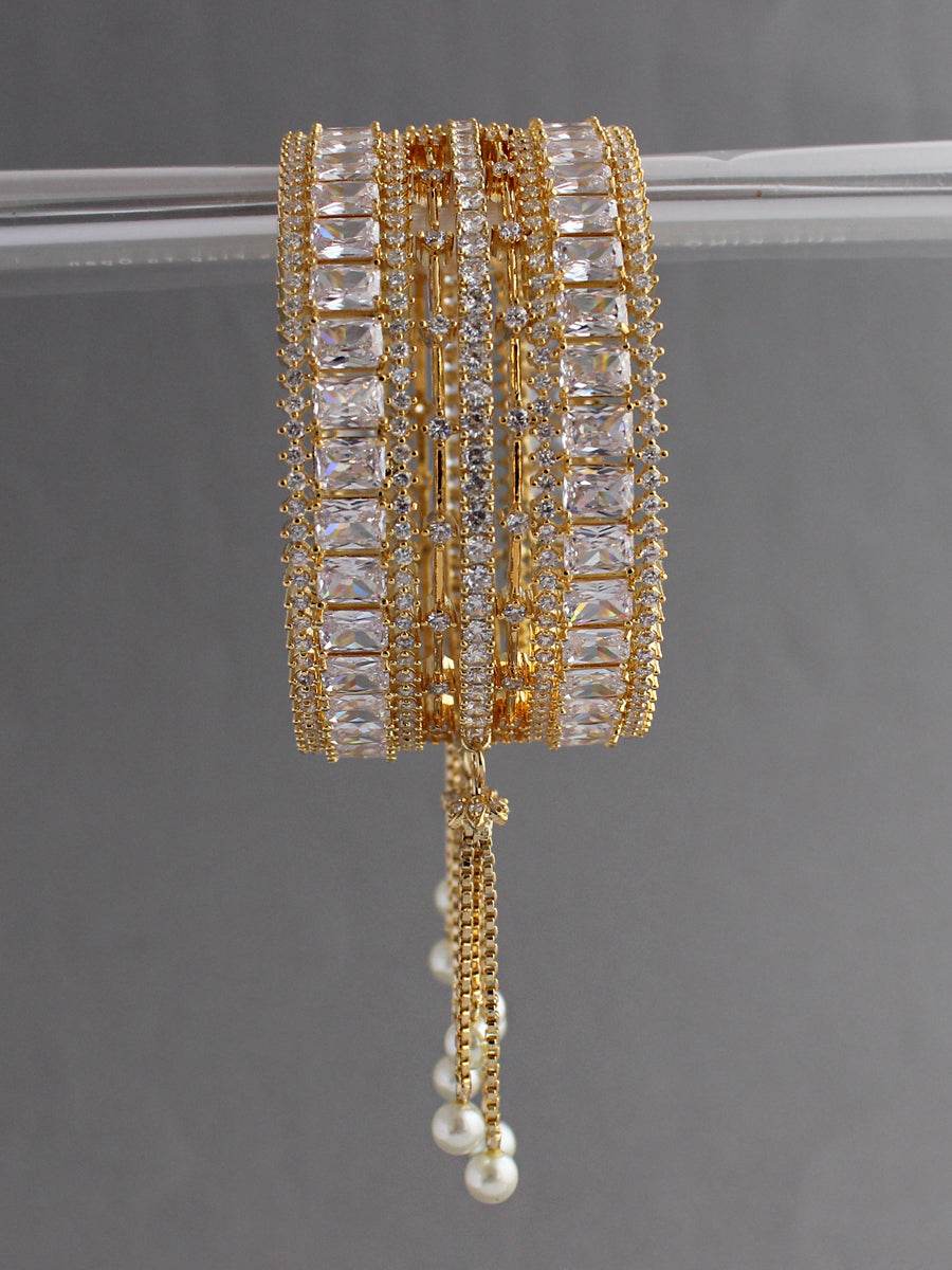 Dhwani Bangle Set Golden T4 Jewels