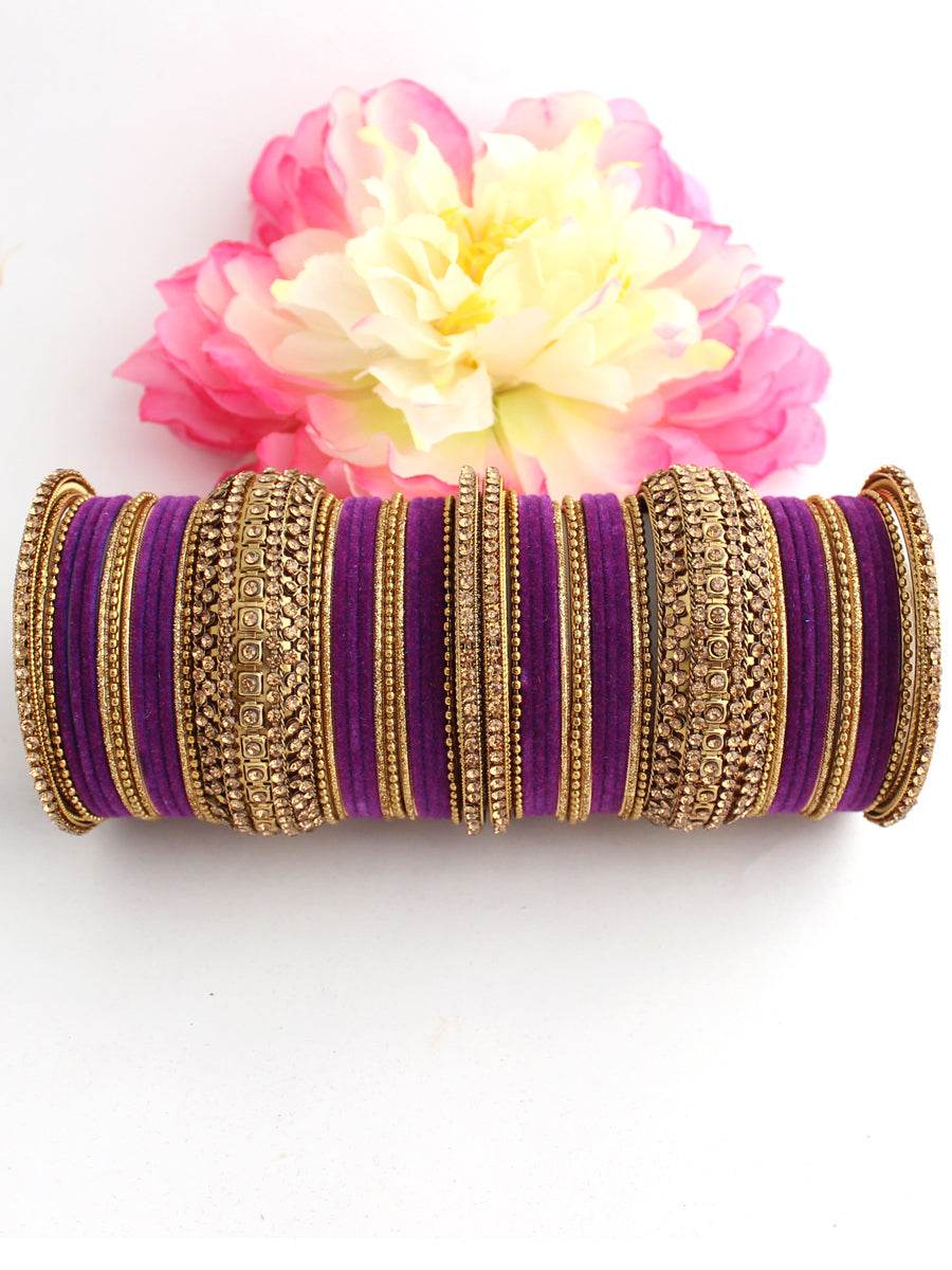 Maryam Bangle Set Purple T4 Jewels