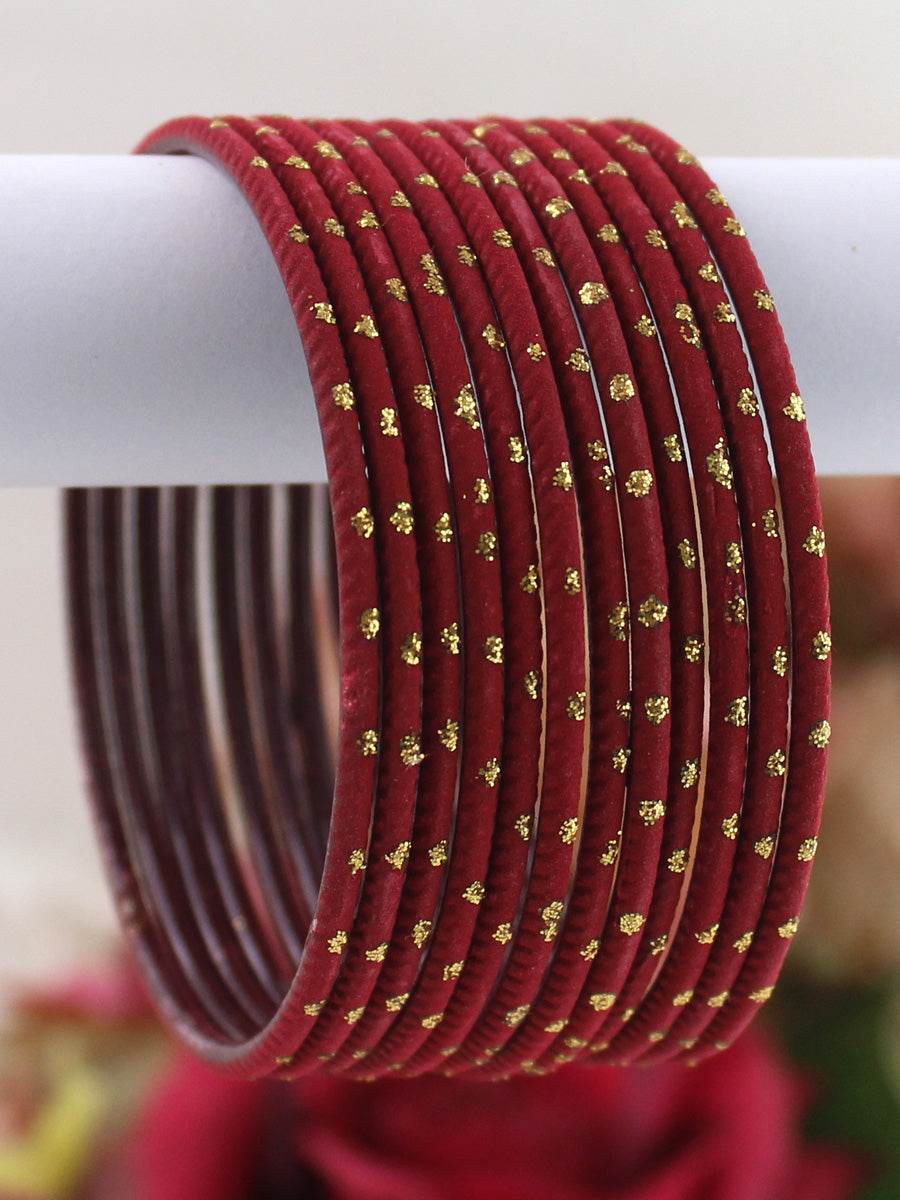 Sia Bangle Set Maroon T4 Jewels