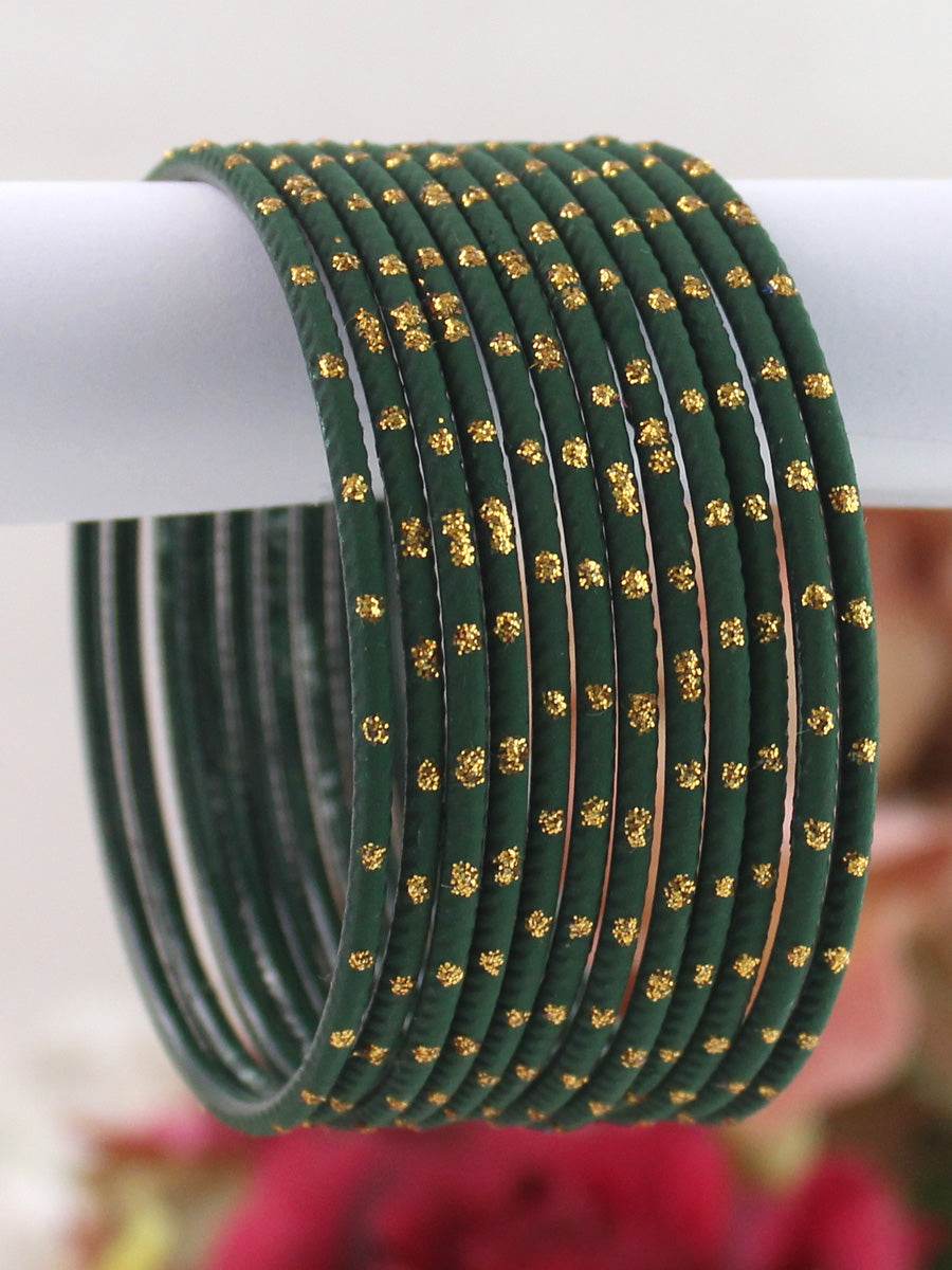 Sia Bangle Set Dark Green T4 Jewels