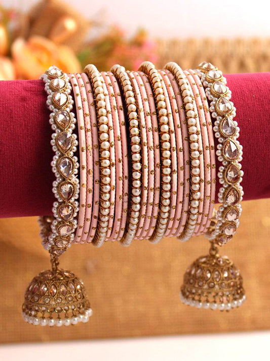 Vaani Bangle Set Light Peach T4 Jewels