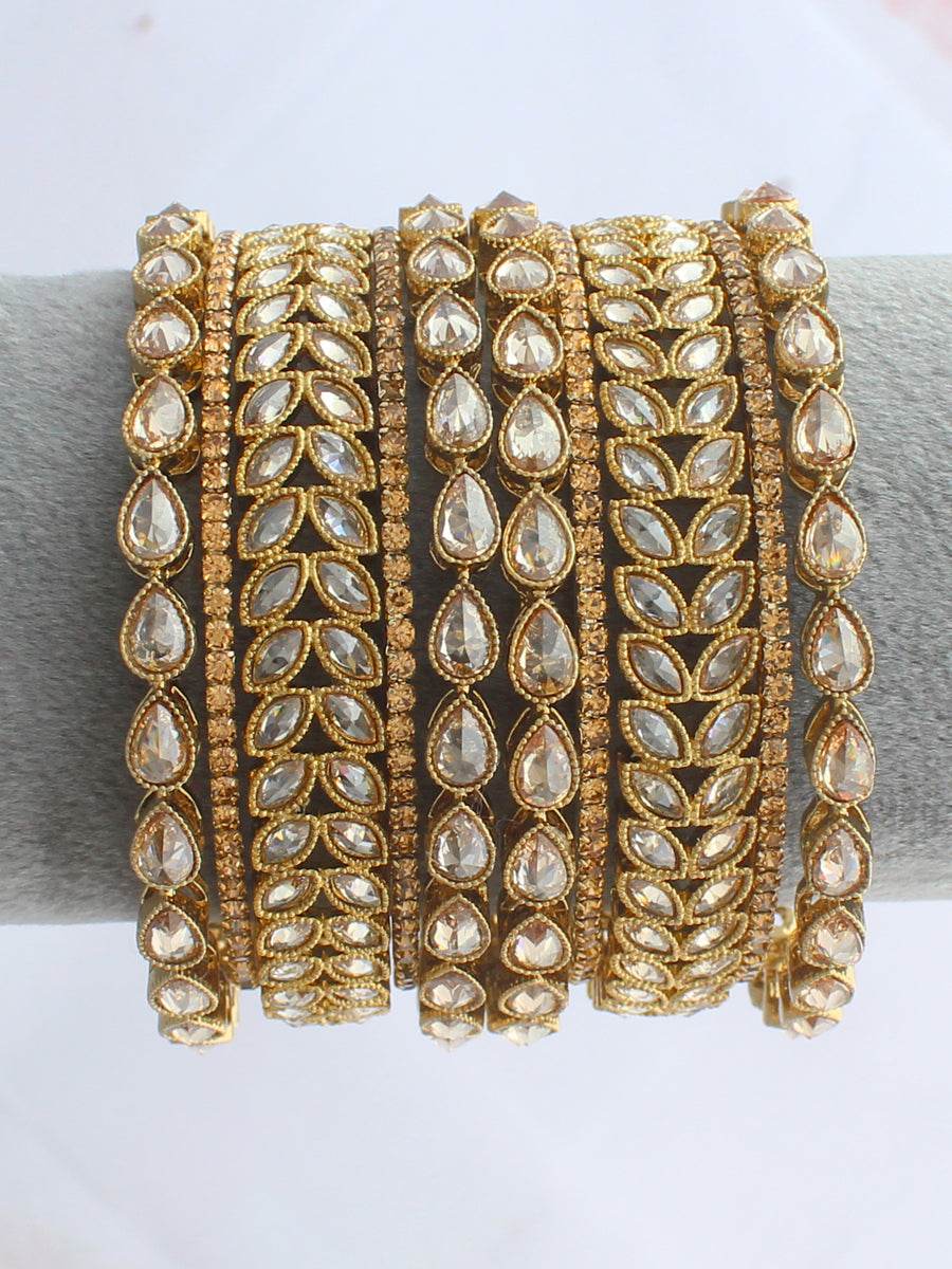 Kashish Bangle Set Golden T4 Jewels