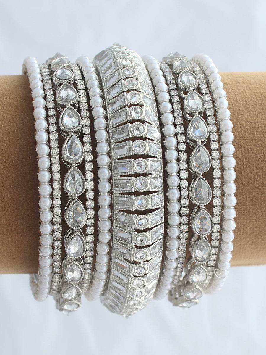 Sameera Bangle Set Silver T4 Jewels