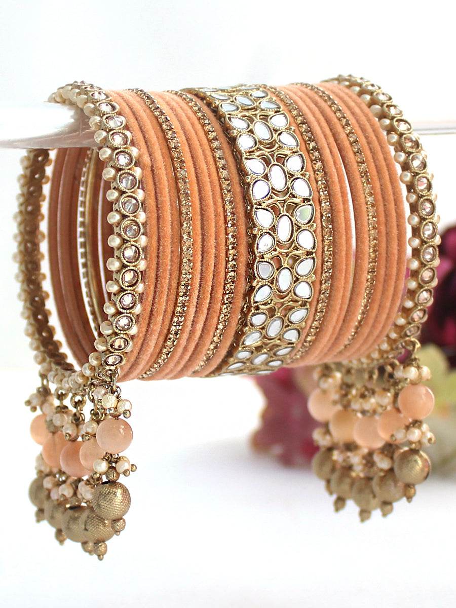 Kamya Bangle Set Velvet Peach 2.8 T4 Jewels