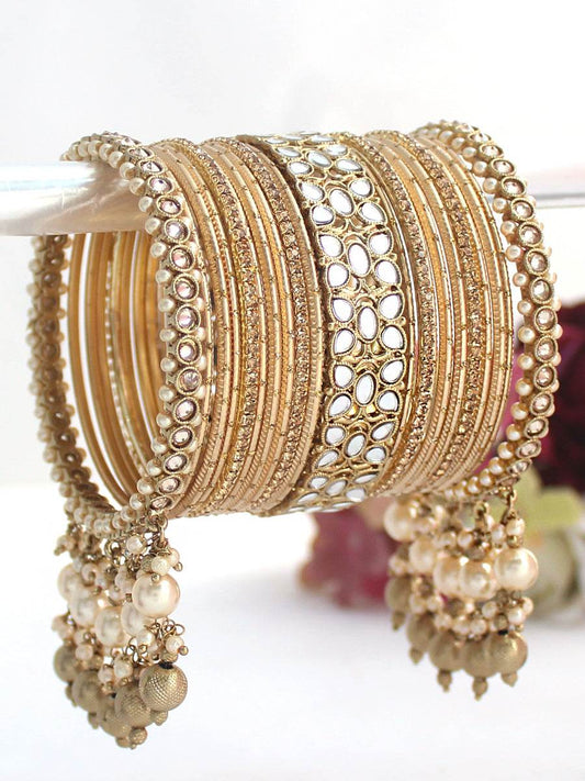 Kamya Bangle Set Matte Gold 2.1O T4 Jewels