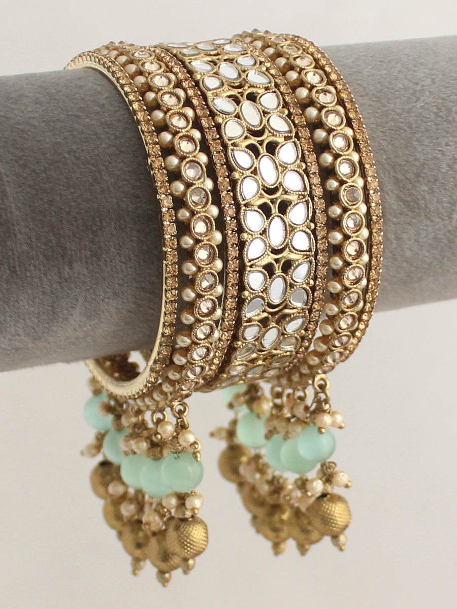Azeen Bangle Set Mint Green T4 Jewels