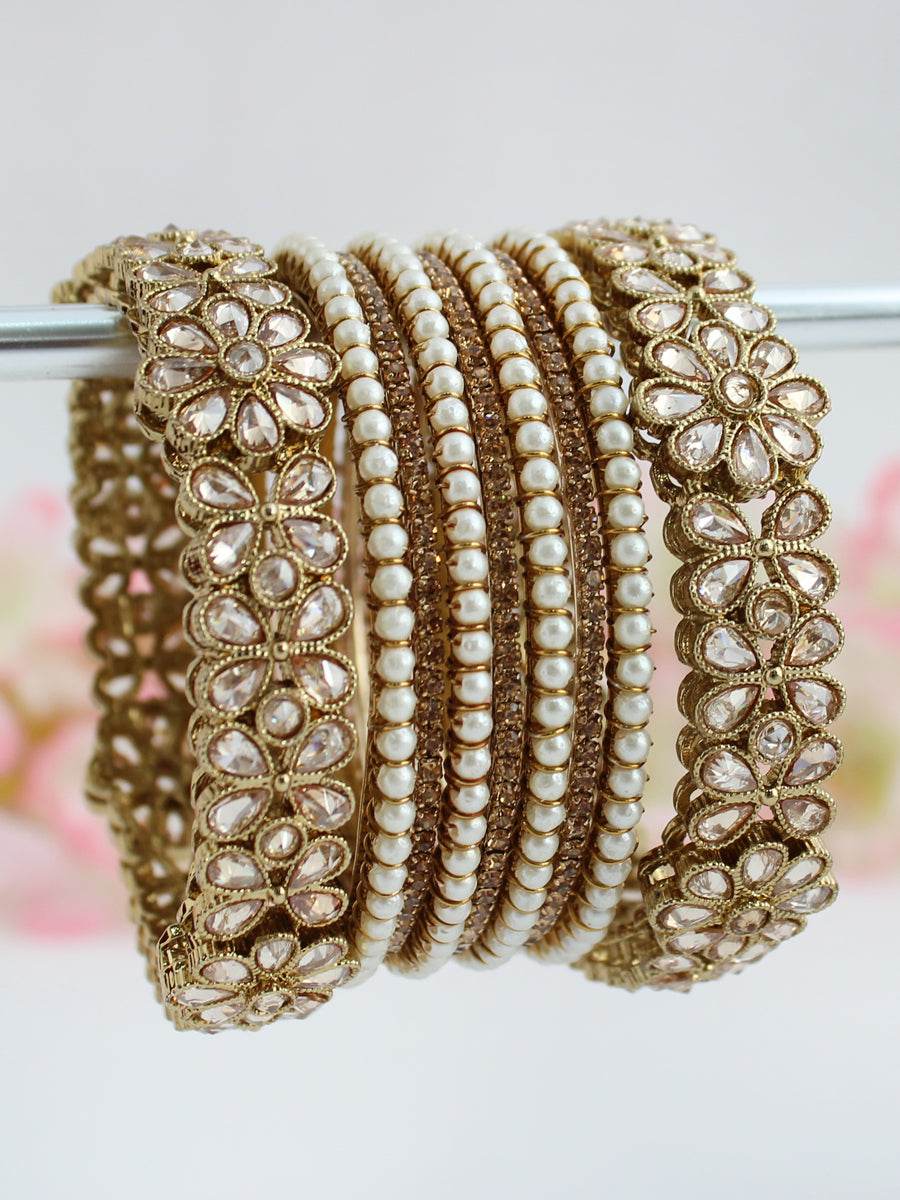 Gunjan Bangle Set Golden 2.4 T4 Jewels