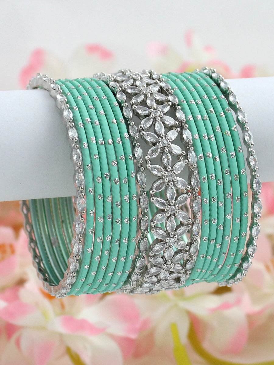 Shweta Bangle Set Mint Green 2.4 T4 Jewels