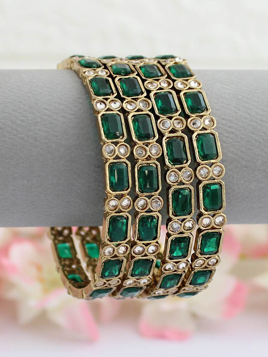 Ruhina Bangle Set Green 2.8 T4 Jewels