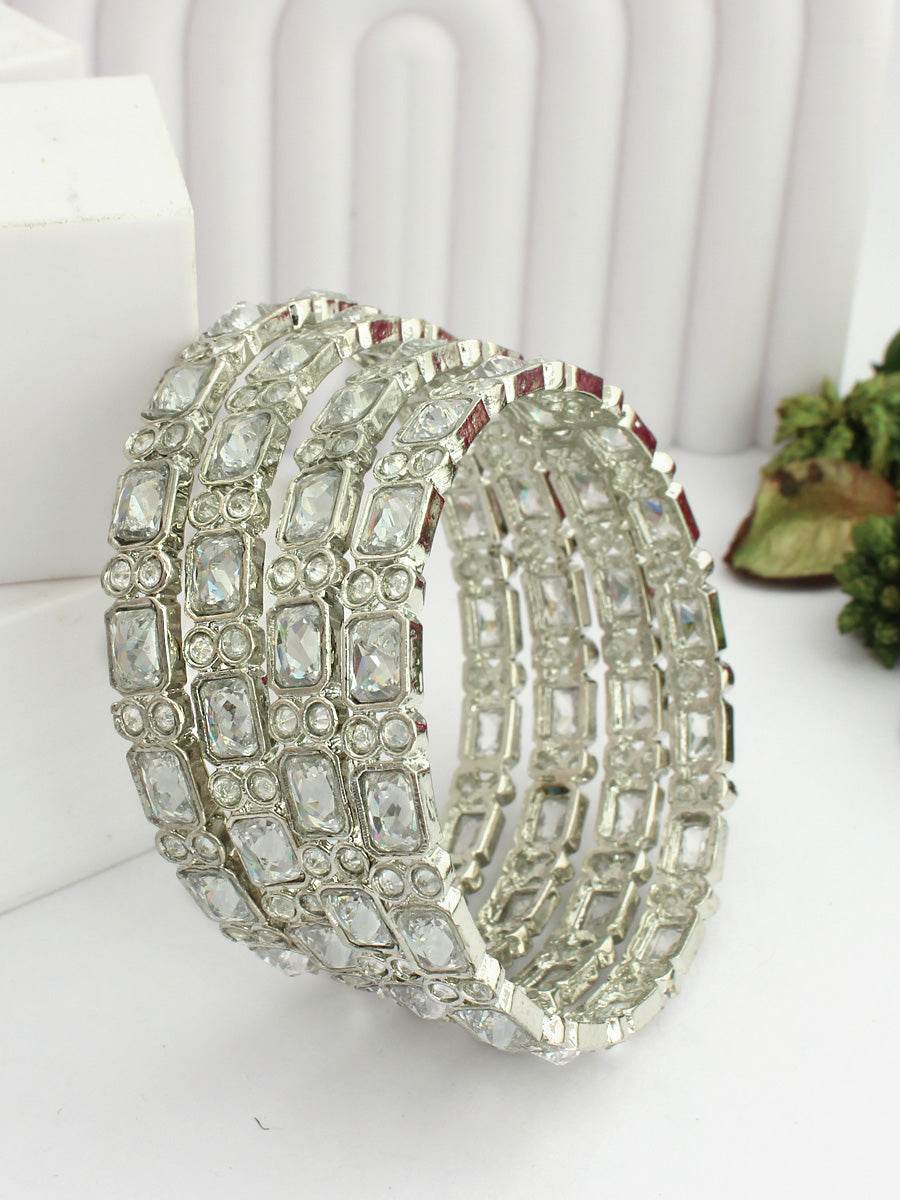 Megha Bangle Set Silver T4 Jewels