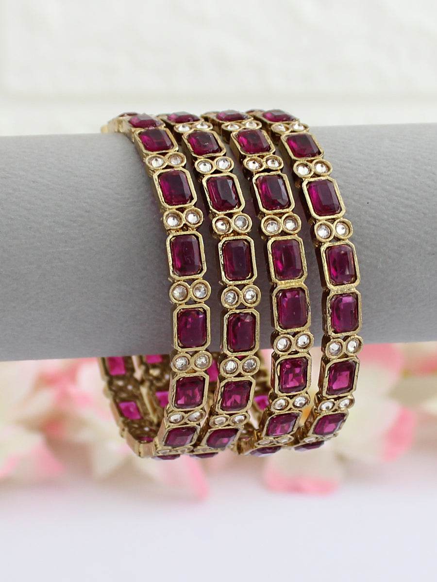 Ruhina Bangle Set Purple T4 Jewels