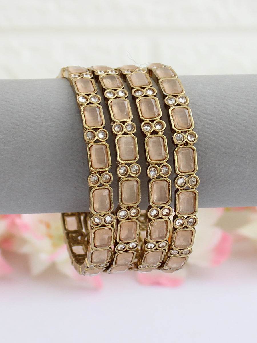 Ruhina Bangle Set Peach T4 Jewels