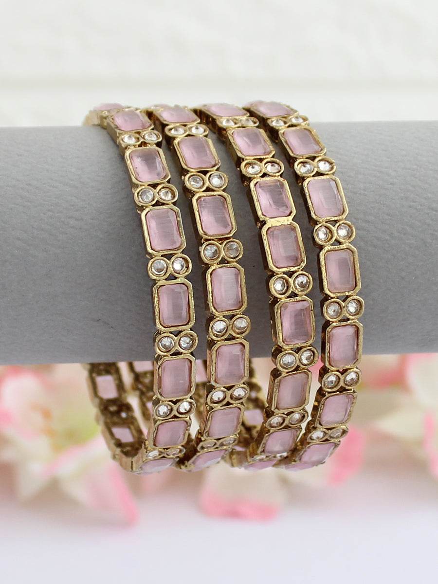 Ruhina Bangle Set Pastel Pink T4 Jewels