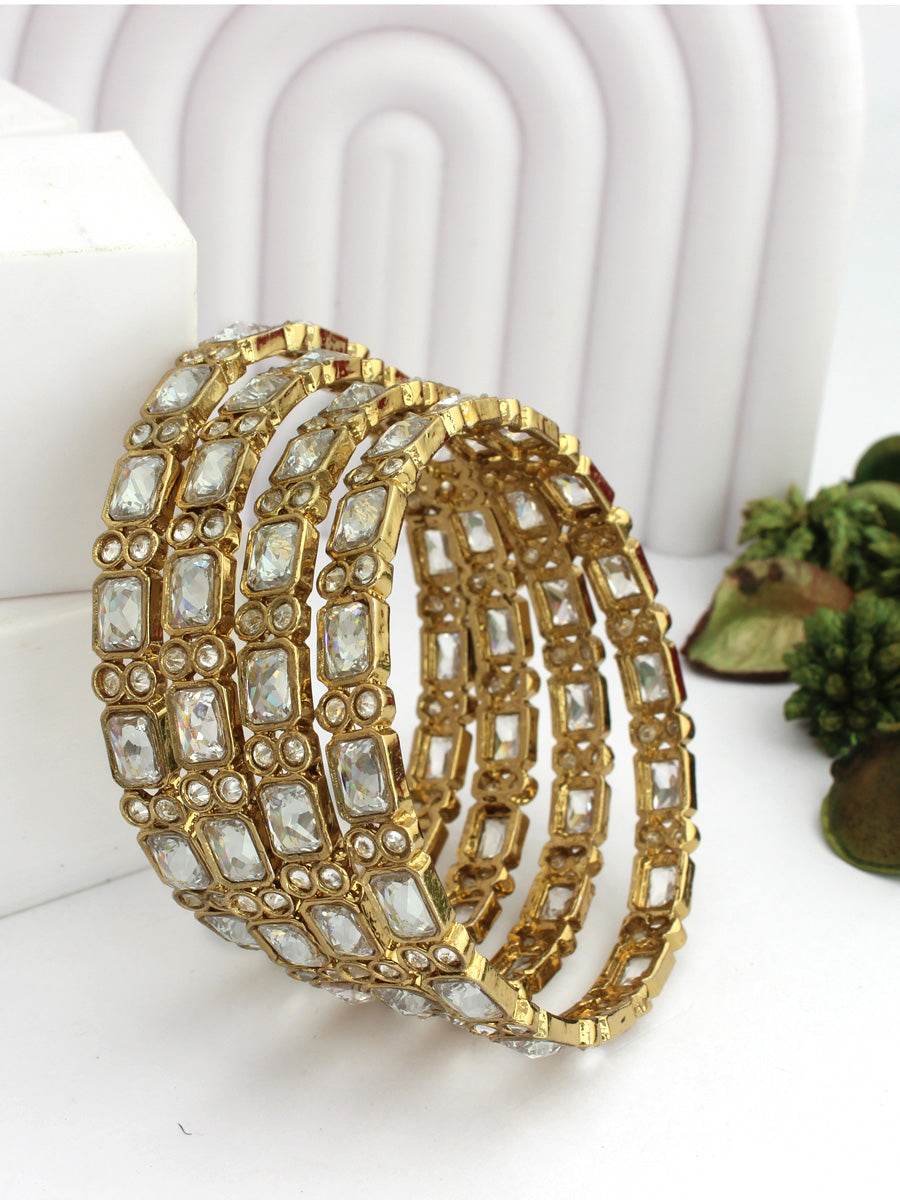 Megha Bangle Set White T4 Jewels