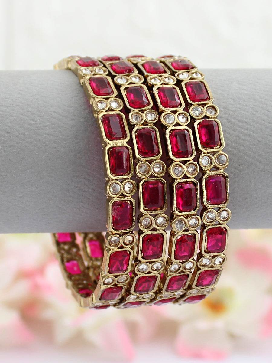 Ruhina Bangle Set Hot Pink T4 Jewels