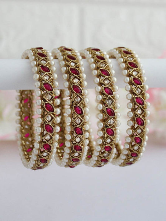 Kinjal Bangle Set Hot Pink T4 Jewels