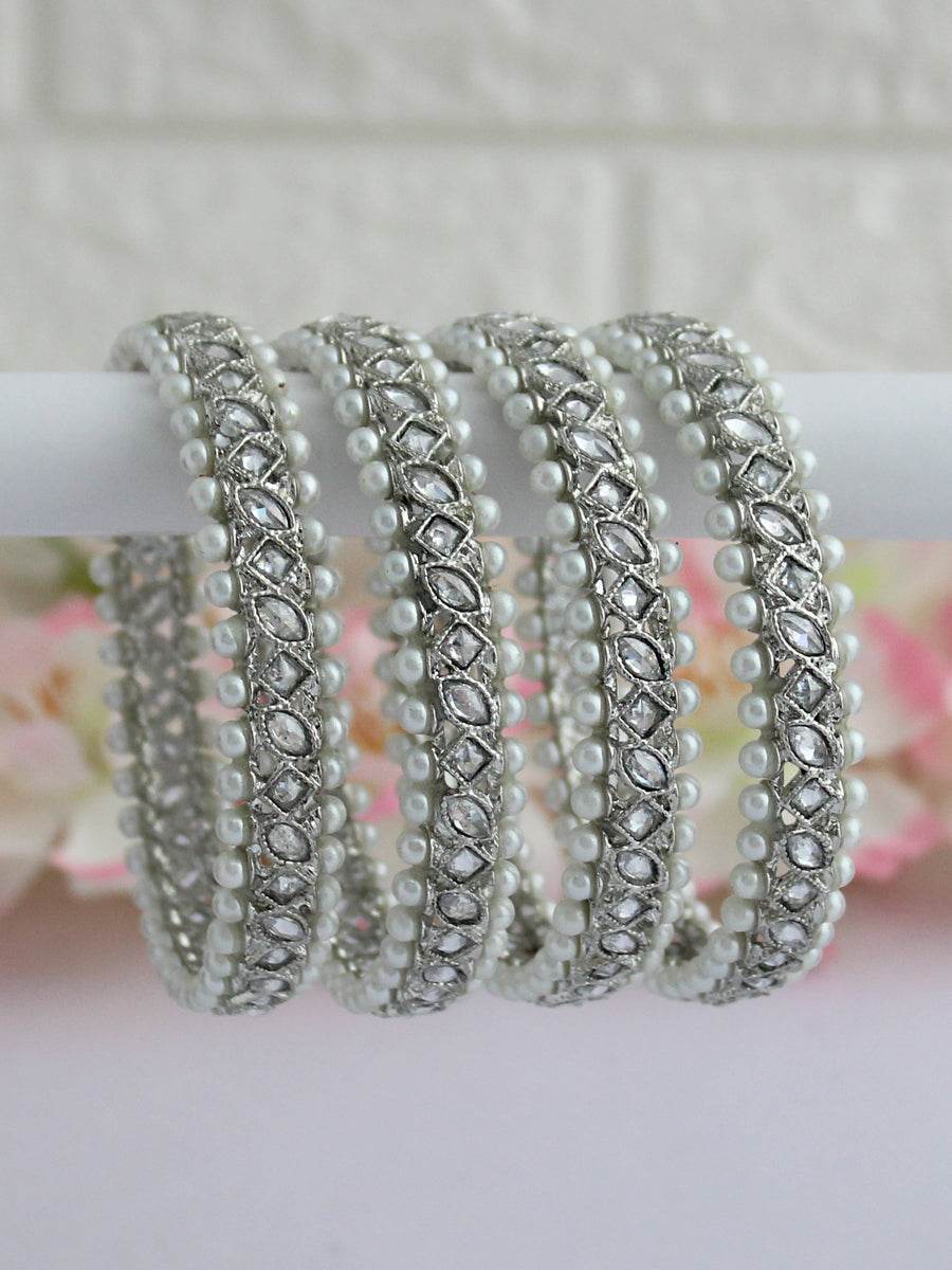 Kinjal Bangle Set Silver T4 Jewels